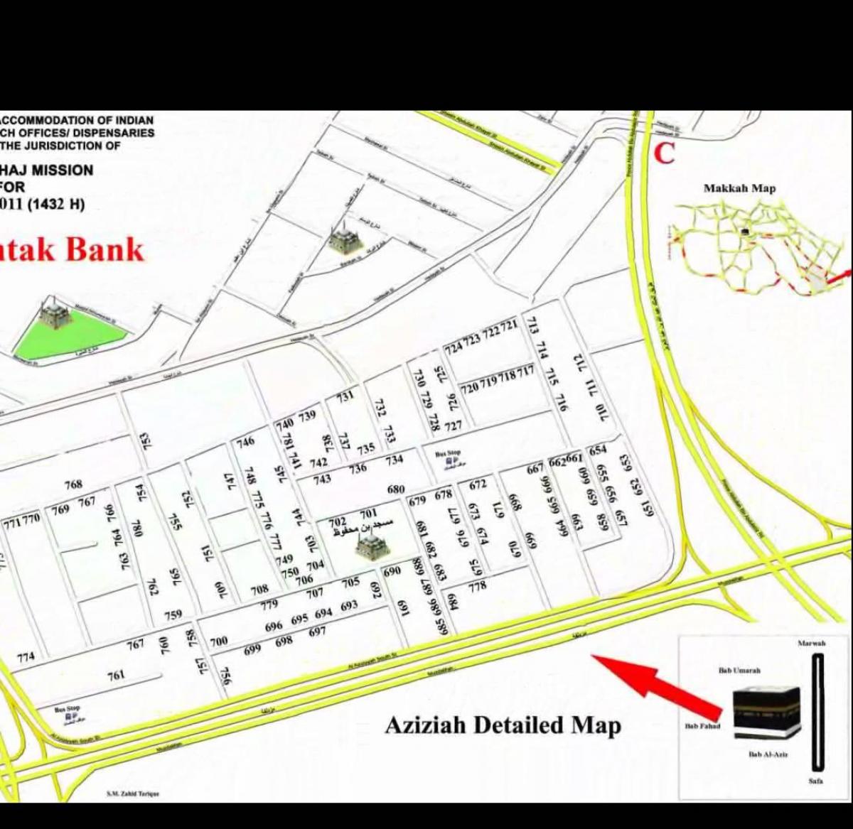 žemėlapis aziziyah Makkah