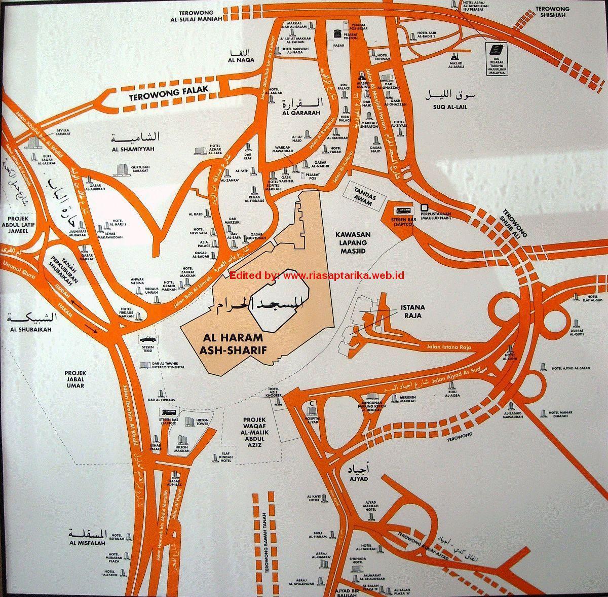 žemėlapis misfalah Makkah žemėlapyje
