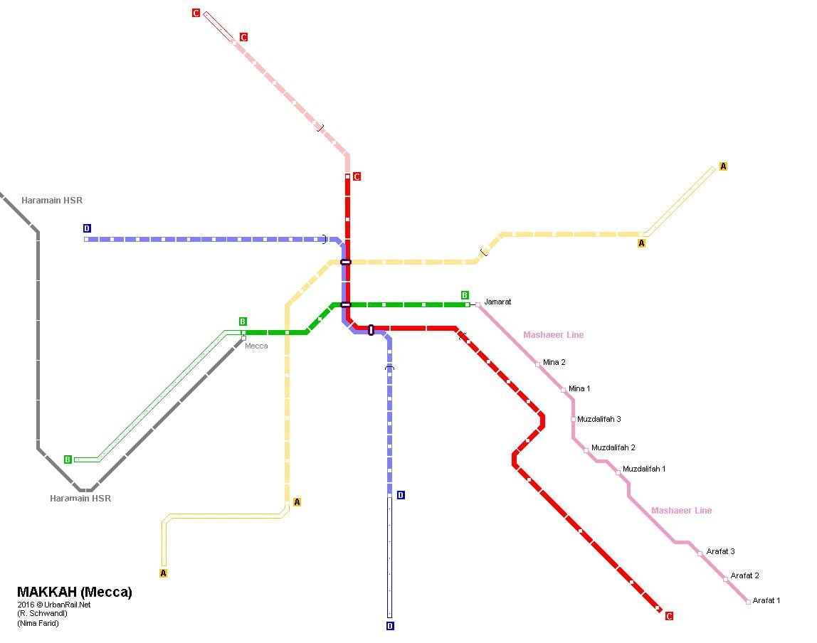 žemėlapis Meka metro