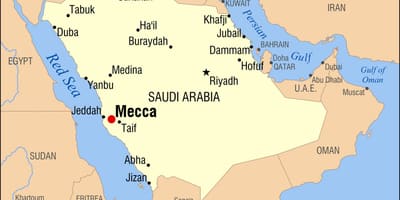 Žemėlapis hijra narys kelių Makkah